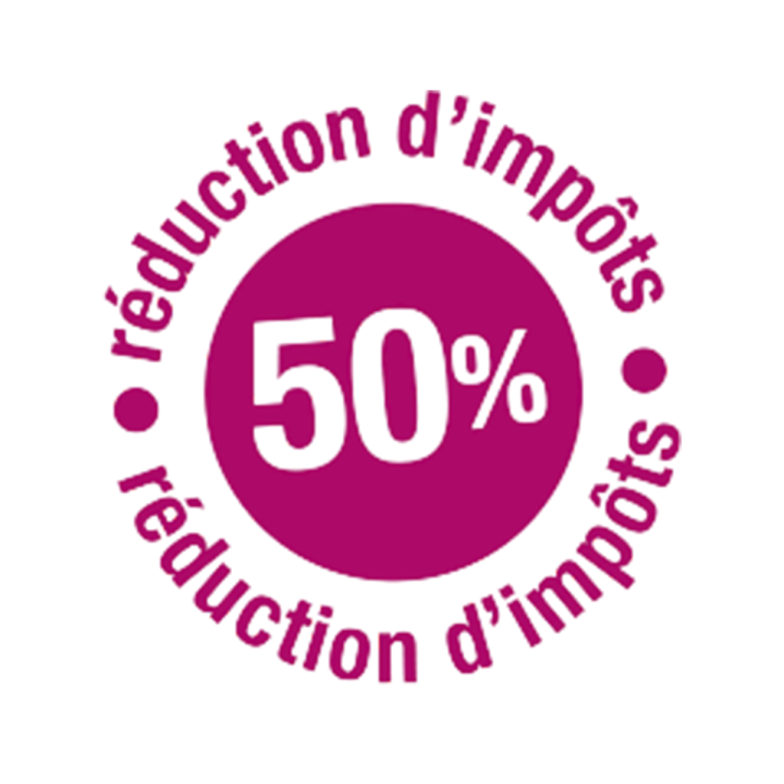 Logo réduction d'impôts 50%
